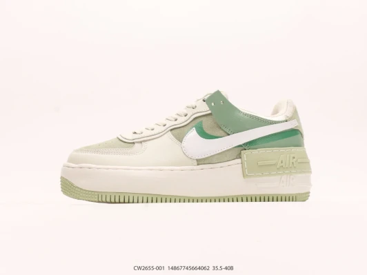 Nike Air Force 1 Shadow Sneakers Light Green White CW2655-001