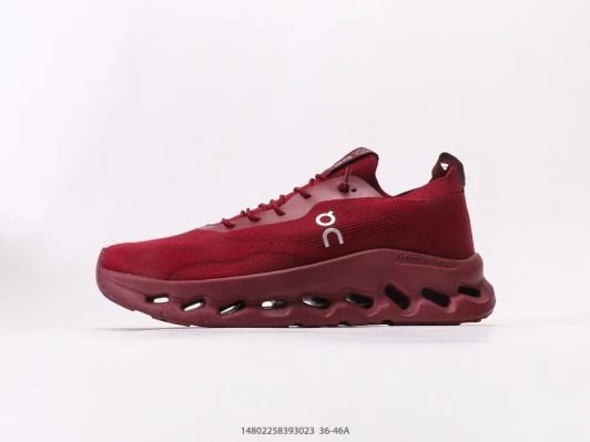 On Running Shoes Burgundy Textile Lace-Up