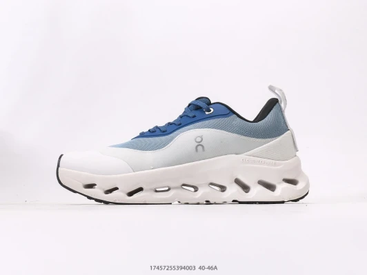 On Running Shoes Blue White Mesh Textile