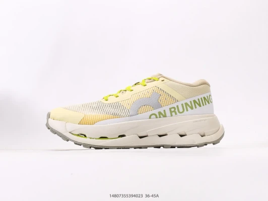 On Running Shoes Beige Mesh Sneakers