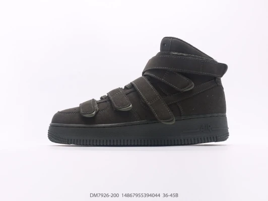 Nike Air Force 1 High Top Suede Strap Sneakers Dark Brown DM7926-200