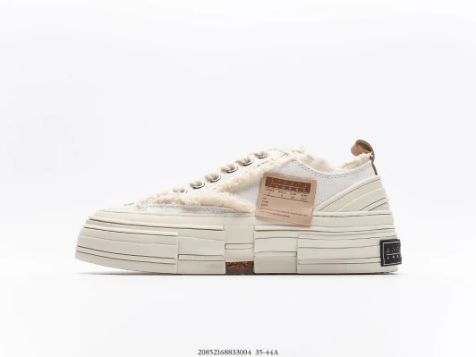 Canvas Sneakers Cream Sherpa Trim Lace-Up Low Top FZ3055-0032