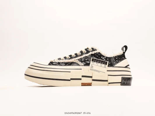 xVESSEL Canvas Sneakers Black Paisley Platform Sole DA3199-0012
