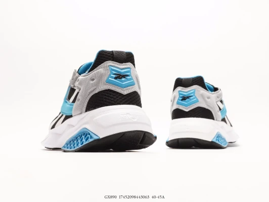 Reebok Running Shoes Black Blue White Mesh AO3108-001