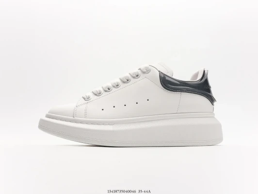 Alexander McQueen Oversized Sneaker White Leather Shiny Heel Tab