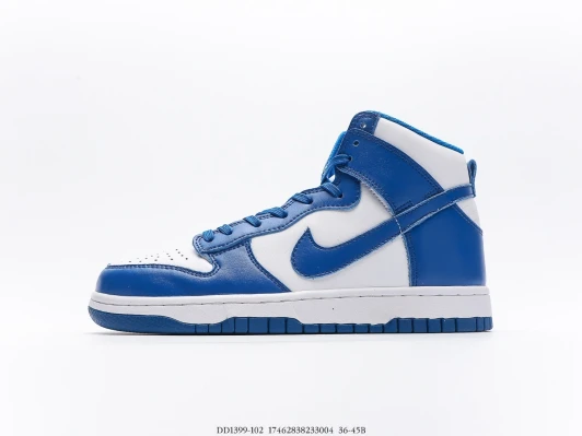Nike Dunk High Top Sneakers White Blue Leather DD1399-102