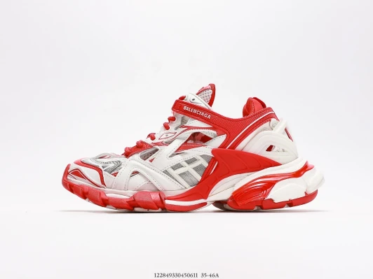 Balenciaga Track Sneakers White Red Mesh Rubber