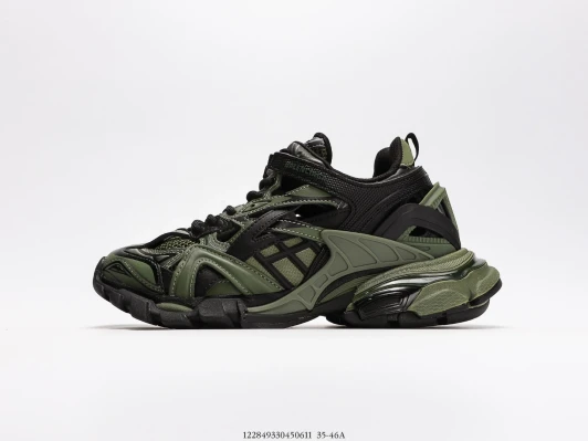 Balenciaga Track Sneakers Khaki Rubber Mesh