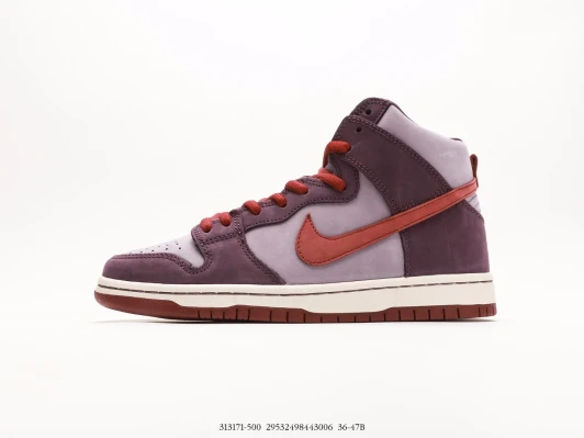 Nike Dunk High Top Sneakers Plum Red 313171-500