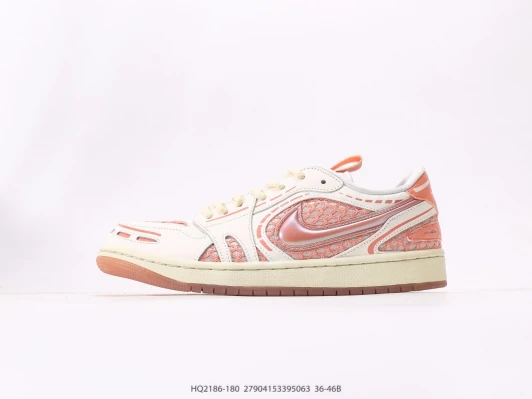 Nike Low Top Sneakers White Pink Mesh Swoosh HQ2186-180