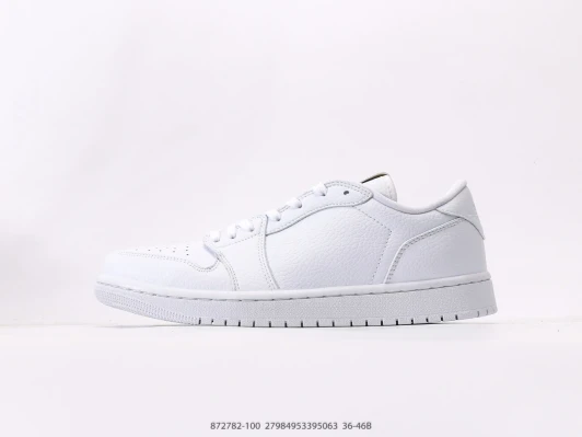 Nike Air Jordan 1 Low White Leather Sneakers 872782-100
