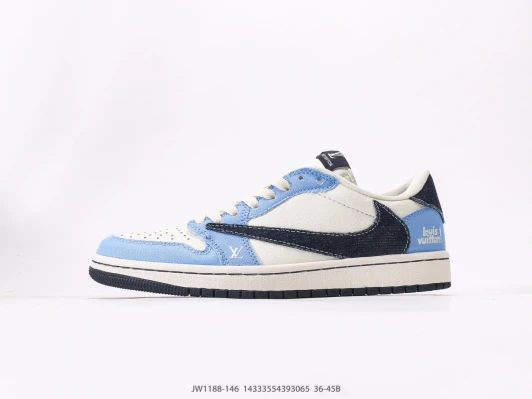 Louis Vuitton Low Top Sneakers Light Blue Denim JW1188-146