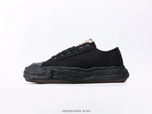 Maison Mihara Yasuhiro Canvas Low Top Sneakers Black Platform Chunky Sole