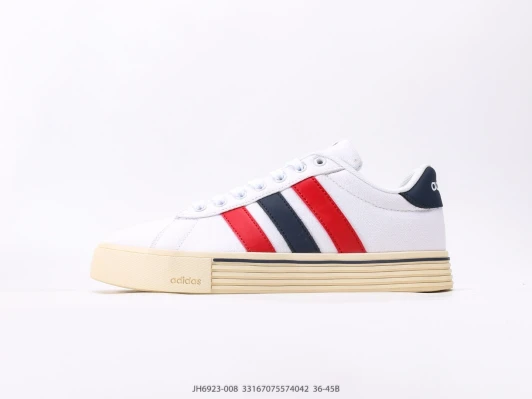 Adidas Sneakers White Red Blue Canvas Low Top JH6923-008