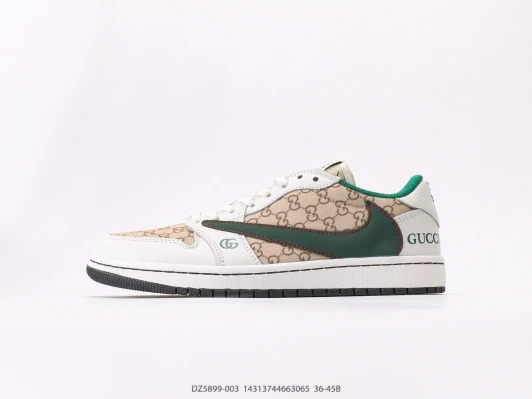 Gucci Canvas Low Top Sneakers Beige Green White DZ5899-003