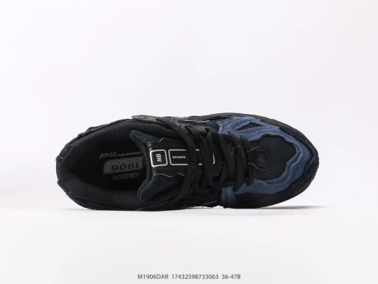 New Balance Running Shoes Black Blue Suede Mesh
