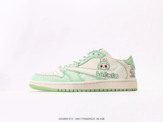Labubu Sneakers Mint Green Leather Low Top DZ5899-015