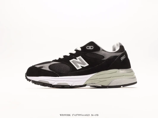 New Balance 993 Suede Mesh Sneakers Black Silver New Balance 993 Suede Mesh Sneakers Black Silver