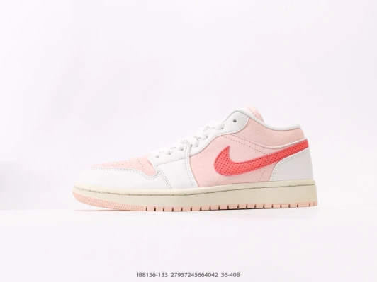Jordan 1 Low Pink Suede Low Top Sneakers IB8156-133 Jordan 1 Low Pink Suede Low Top Sneakers IB8156-133