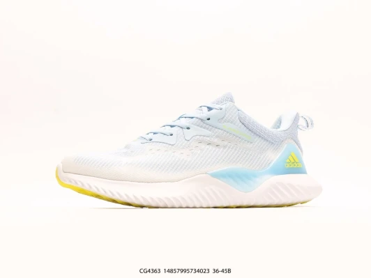 Adidas Running Shoes Light Blue Yellow Mesh Lace-Up CG4363