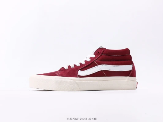 Vans High Top Sneakers Burgundy Suede Sidestripe