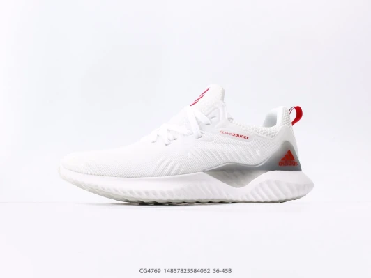 Adidas AlphaBounce Running Shoes White Red CG4769