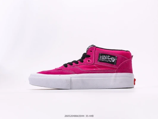 Vans Half Cab Pink Suede Mid-Top Skate Shoes
