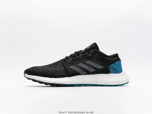Adidas Running Shoes Black Grey Blue Mesh EE4675