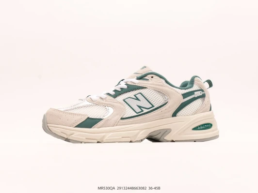 New Balance 530 Sneakers Cream Green Suede Mesh MR530QA