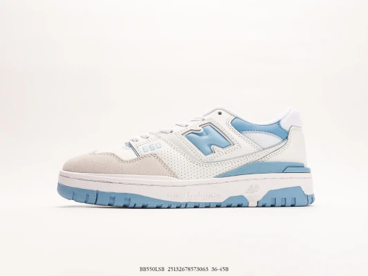 New Balance 550 Sneakers White Blue Suede Leather BB550LSB