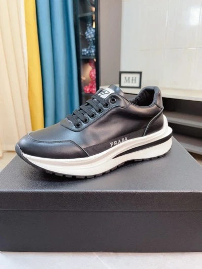 Prada Low Top Sneakers Black Leather Chunky Sole