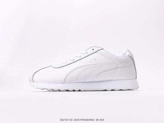 Puma White Leather Low Top Sneakers