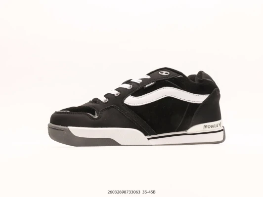Vans Sneakers Black Suede White Stripe Rowley