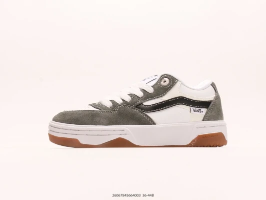 Vans Skate Shoes White Grey Suede Rubber