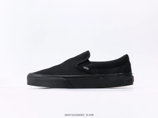 Vans Slip-On Shoes Black Suede Flat Sole Casual
