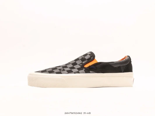Vans Slip-On Checkerboard Grey Black Platform Shoes
