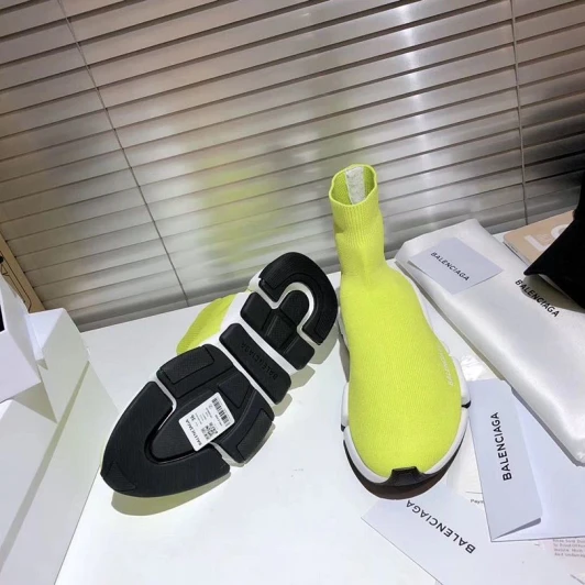 Balenciaga Sock Knit High Top Sneakers Neon Yellow 2