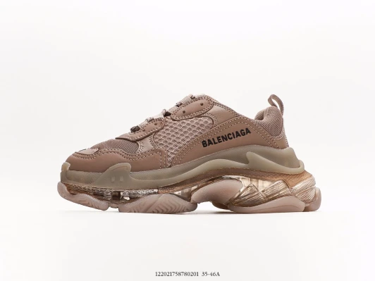 Balenciaga Triple S Sneakers Tan Leather & Mesh XX3168
