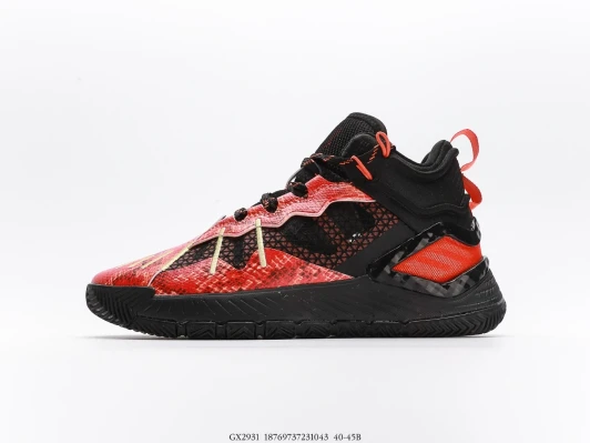 Adidas Men's Basketball Shoes Red Black Mesh Padded Collar GX2931