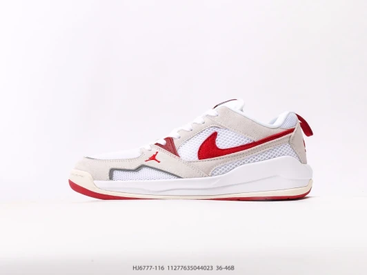 Jordan Sneakers White Red Suede Mesh Jumpman Logo HJ6777-116