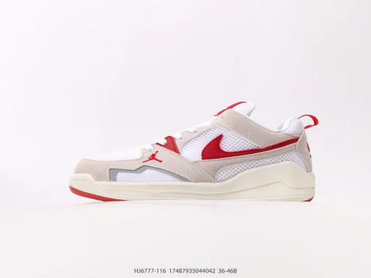 Jordan Sneakers White Red Suede Mesh Casual HJ6777-116