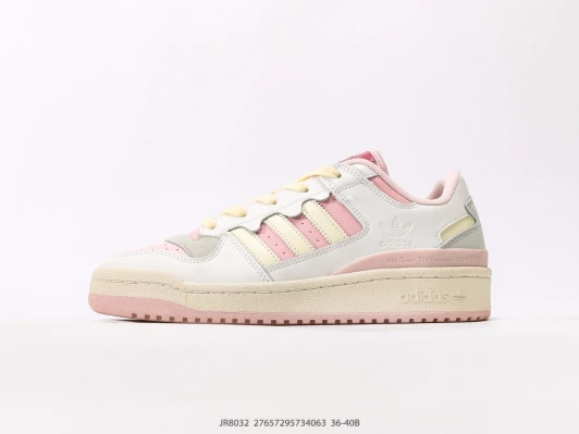 Adidas Forum Low White Pink Yellow Platform Sneakers JR8032