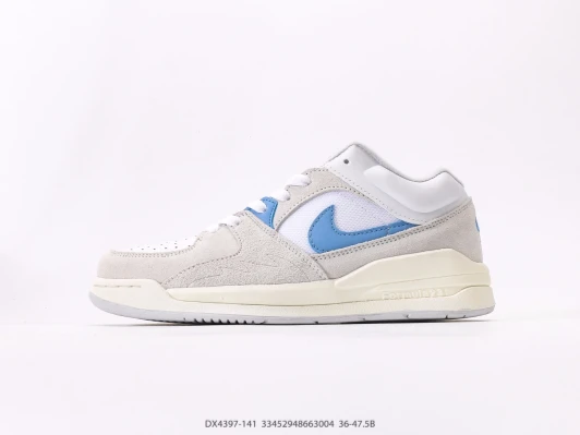 Nike Suede And Leather Sneakers White Blue DX4397 Nike Suede And Leather Sneakers White Blue DX4397