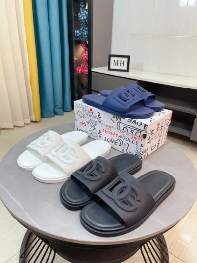 Dolce & Gabbana Unbranded Slides White Rubber Embossed Logo