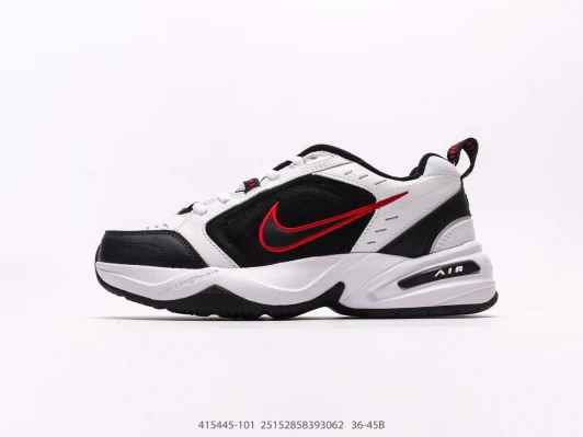 Nike Air Monarch IV White Black Red Training Shoes 415445-101