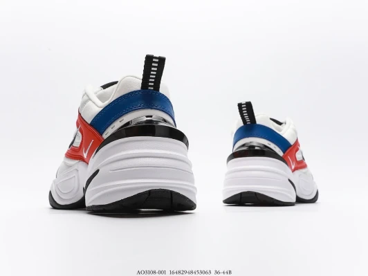 Nike M2K Tekno White Red Blue Leather Sneakers AO3108-101