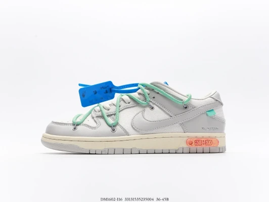 Nike Dunk Low Off-White Grey Canvas Sneakers DM1602-116