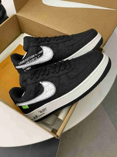 Louis Vuitton Air Force 1 Sneakers Black Monogram AI5702