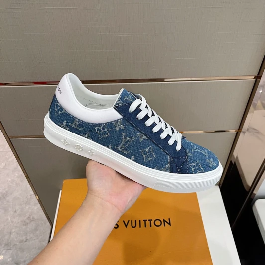 Louis Vuitton Denim Sneakers White Trim L2022
