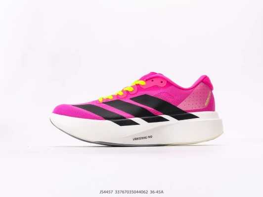 Adidas Running Shoes Pink Black White Lightweight Mesh JS4457